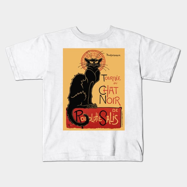 Tournee du Chat Noir France Vintage Poster V2 Kids T-Shirt by vintagetreasure